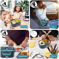 HeatBox Pro – Electric Heated Lunch Box (Car, Truck, Office & Home) | Bag + Utensils Included