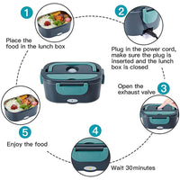 HeatBox Pro – Electric Heated Lunch Box (Car, Truck, Office & Home) | Bag + Utensils Included