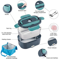 HeatBox Pro – Electric Heated Lunch Box (Car, Truck, Office & Home) | Bag + Utensils Included