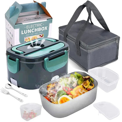HeatBox Pro – Electric Heated Lunch Box (Car, Truck, Office & Home) | Bag + Utensils Included
