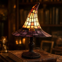 Wisteria Witch Hat Lamp — Stained Glass Tiffany Style