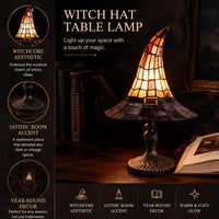 Wisteria Witch Hat Lamp — Stained Glass Tiffany Style